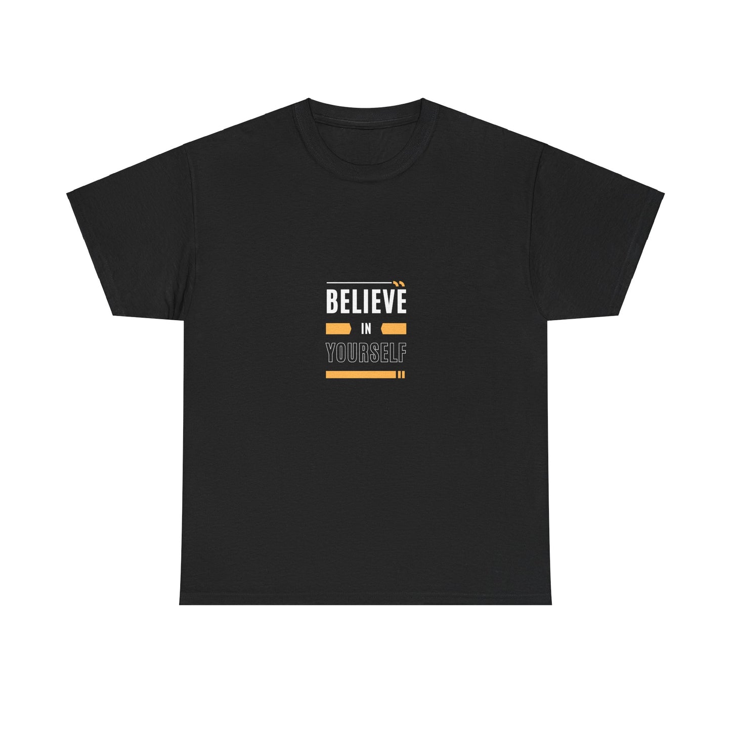 Believe in Yourself T-shirt (White and Orange Print)