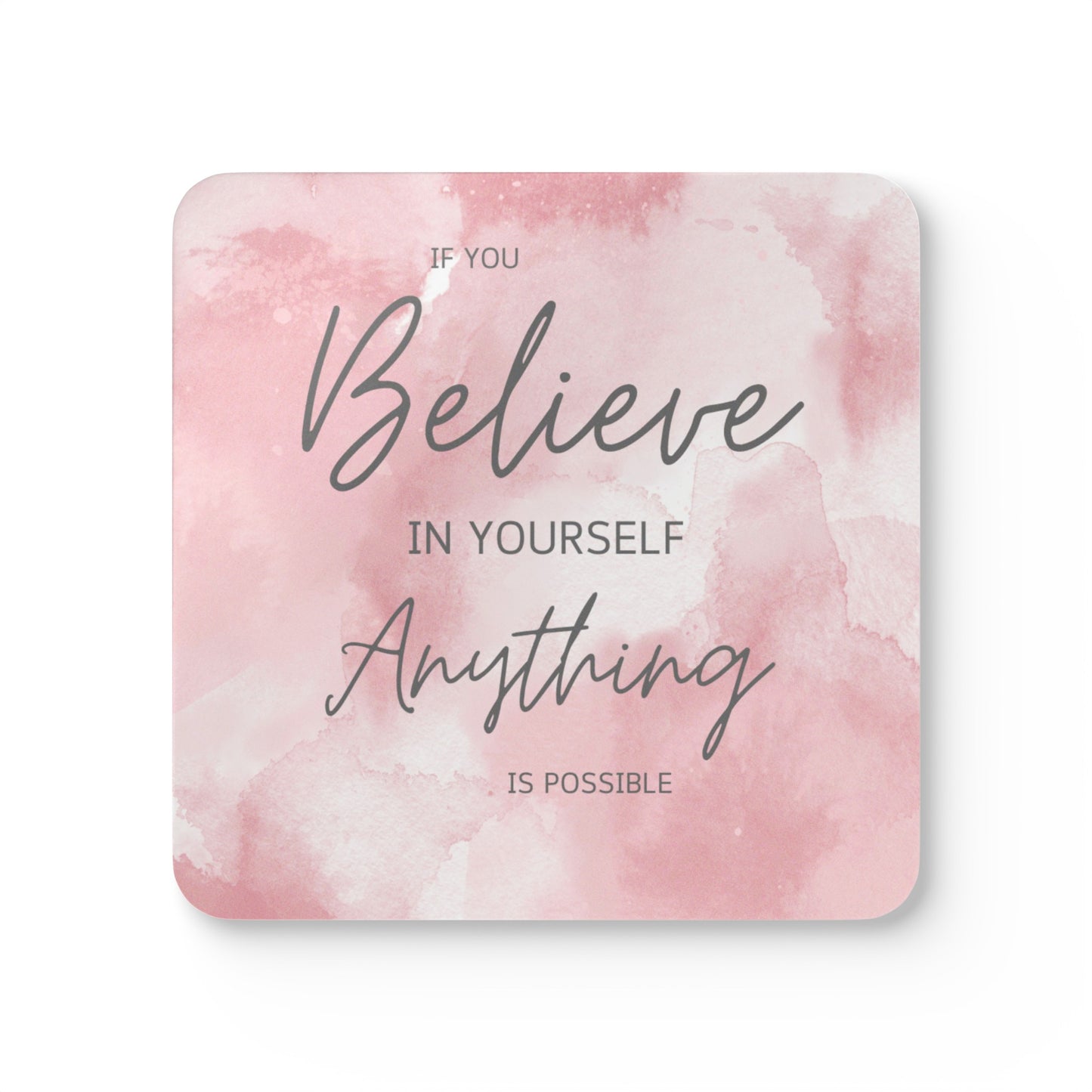 If You Believe Coaster Set Pink