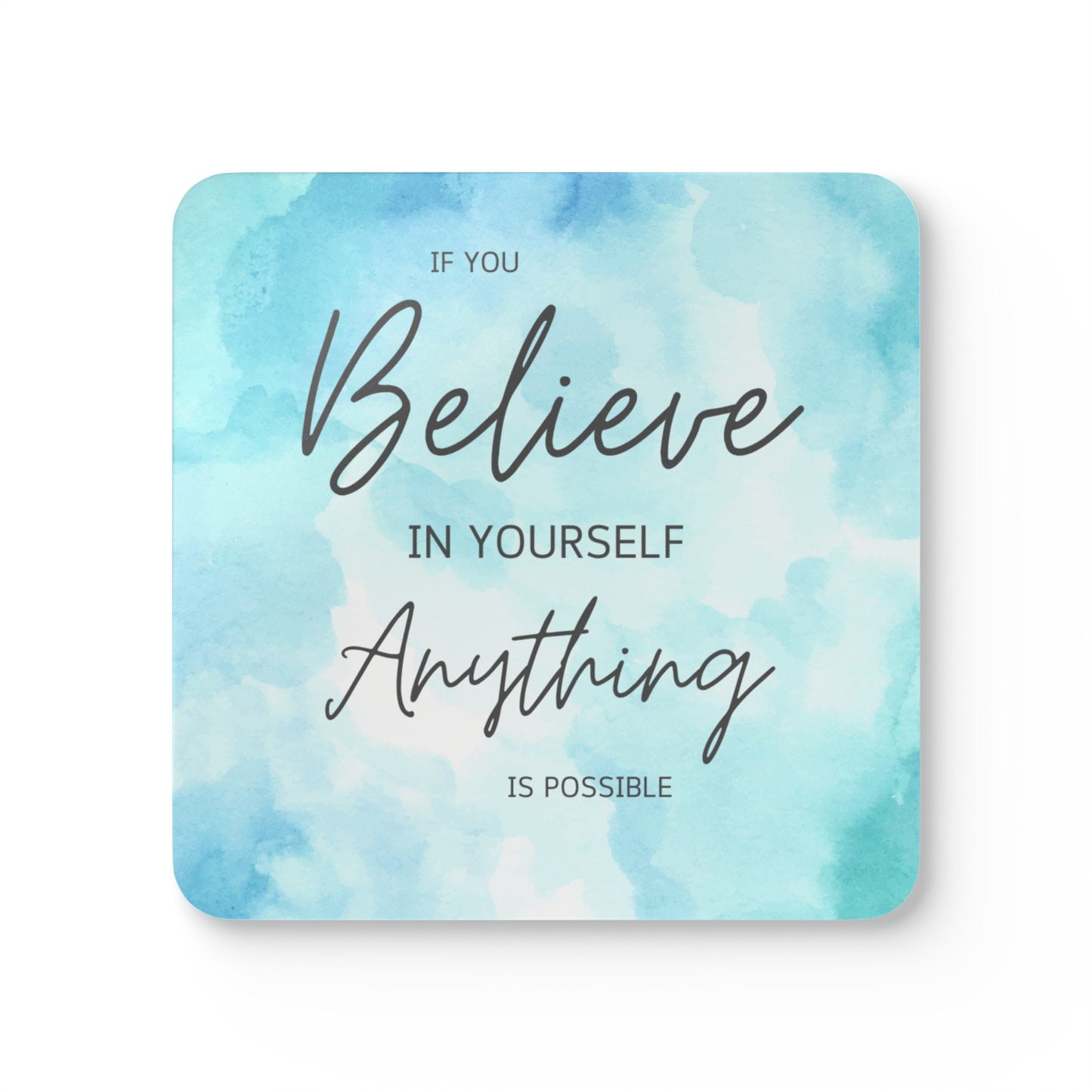 If You Believe Coaster Set Blue