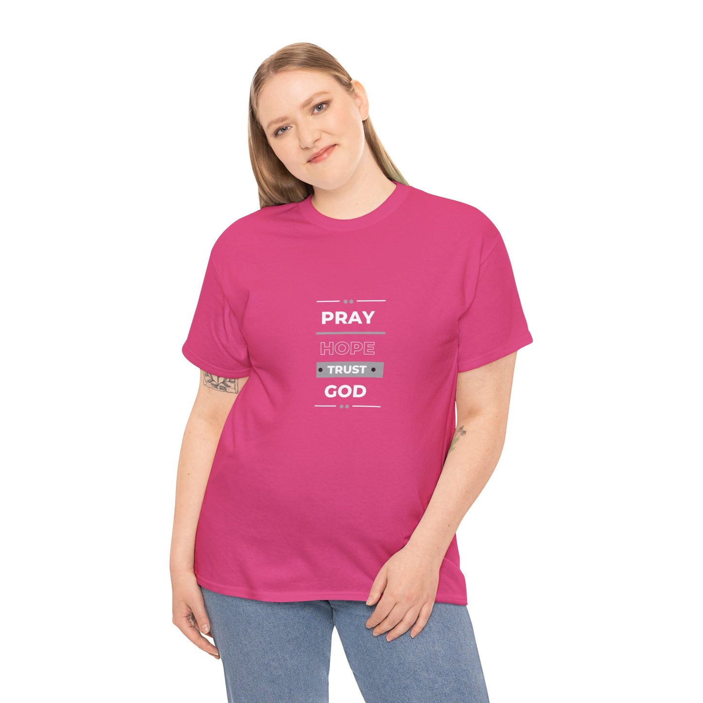 Pray Hope T-shirt (White and Grey Print)