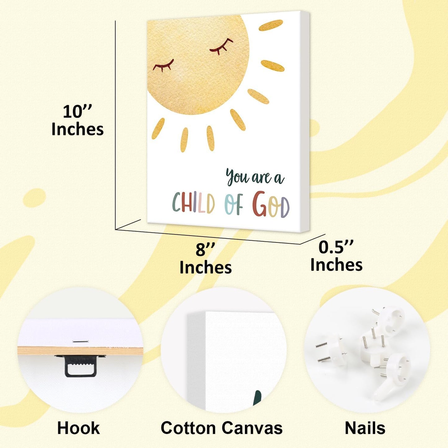 Kids Bible Verses Wall Art, Set of 6 (8’’X10’’)