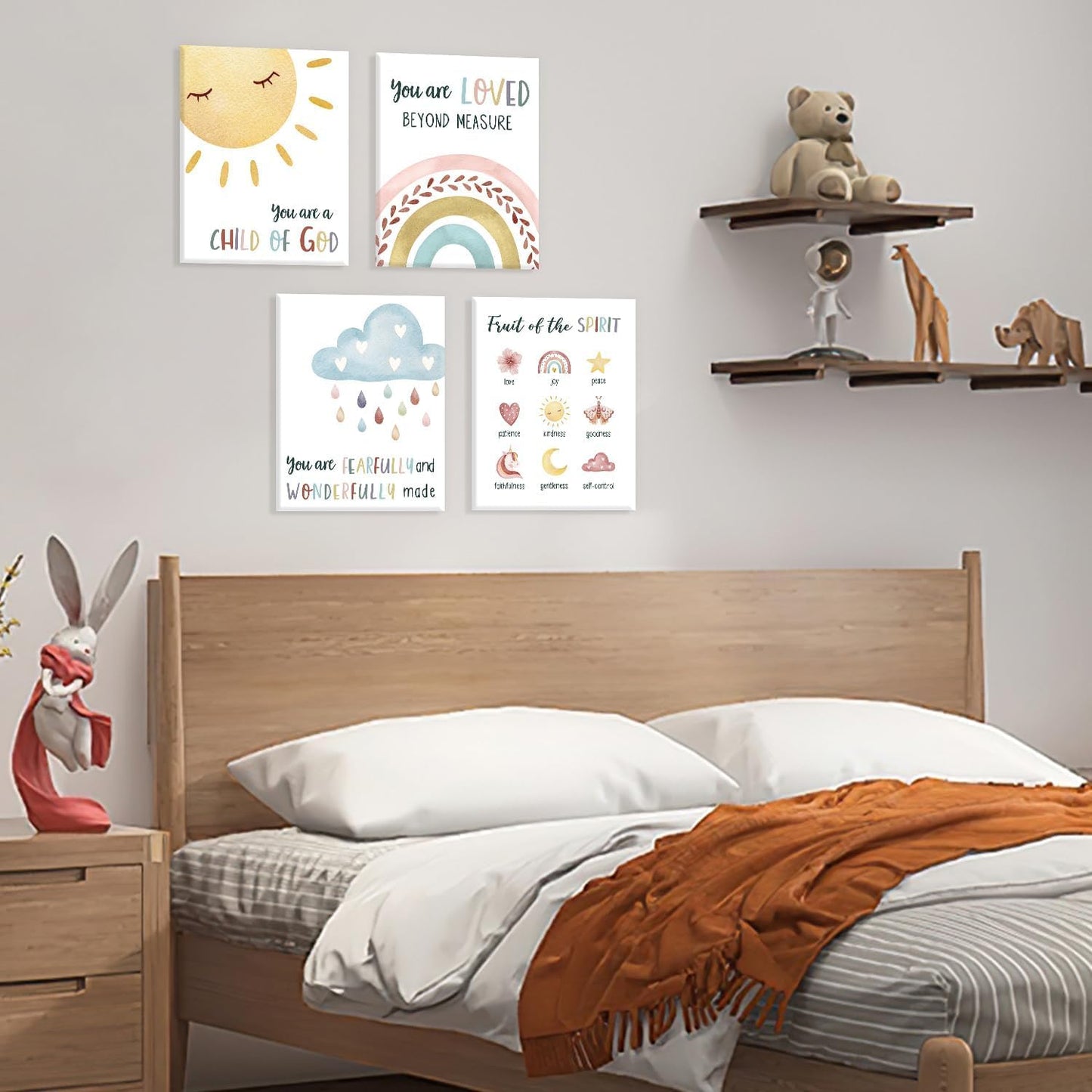 Kids Bible Verses Wall Art, Set of 6 (8’’X10’’)