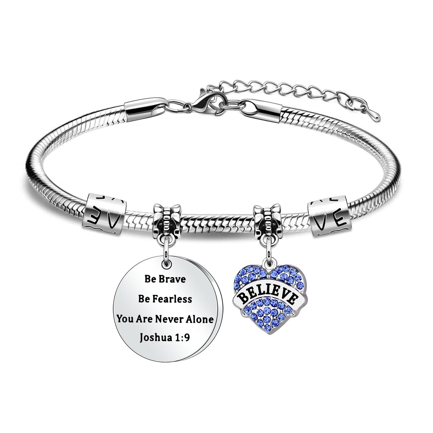 Inspirational Bible Verse Bracelet with Believe Charm