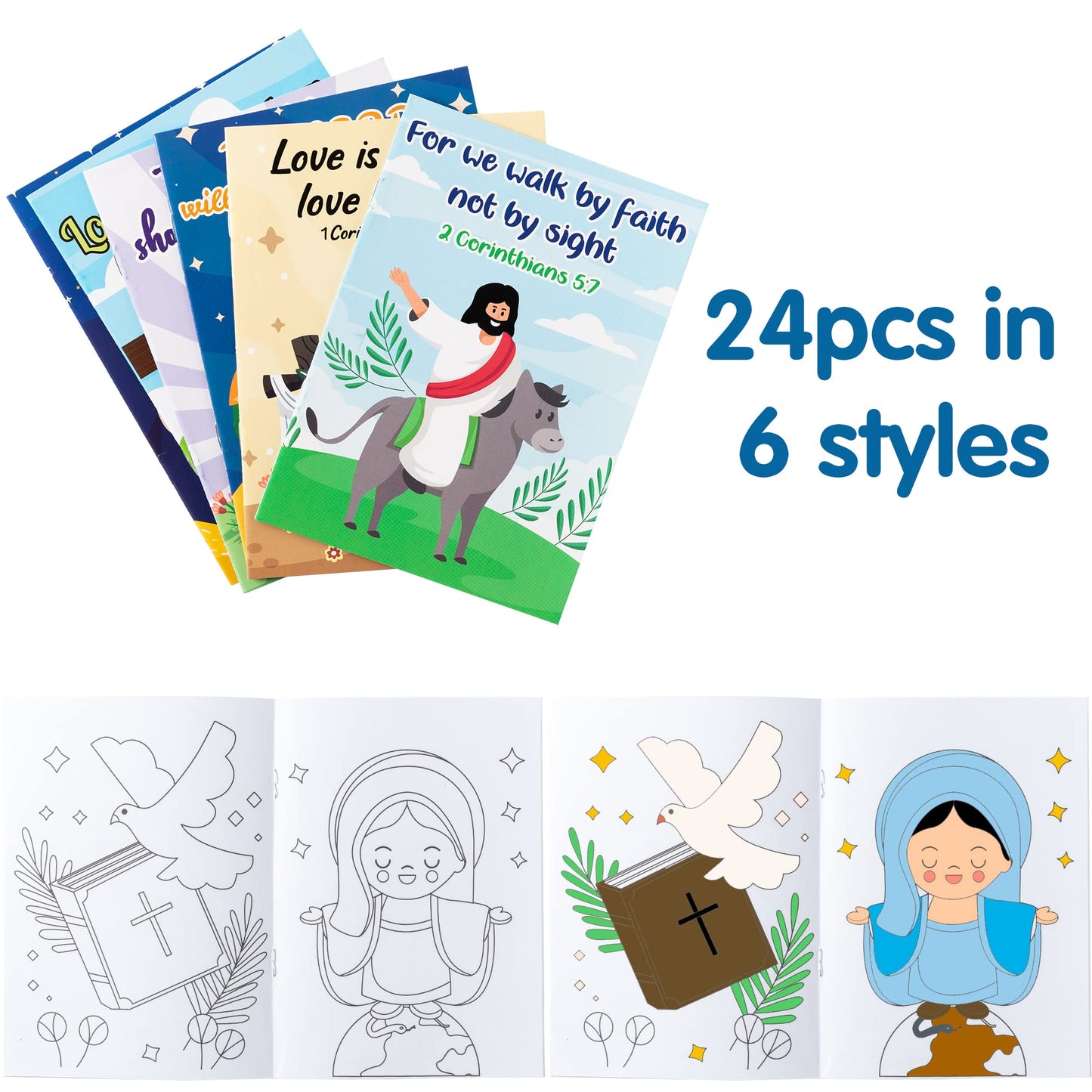 24PCS Christian Colouring Book for Kids