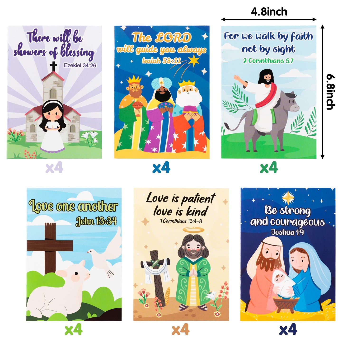 24PCS Christian Colouring Book for Kids