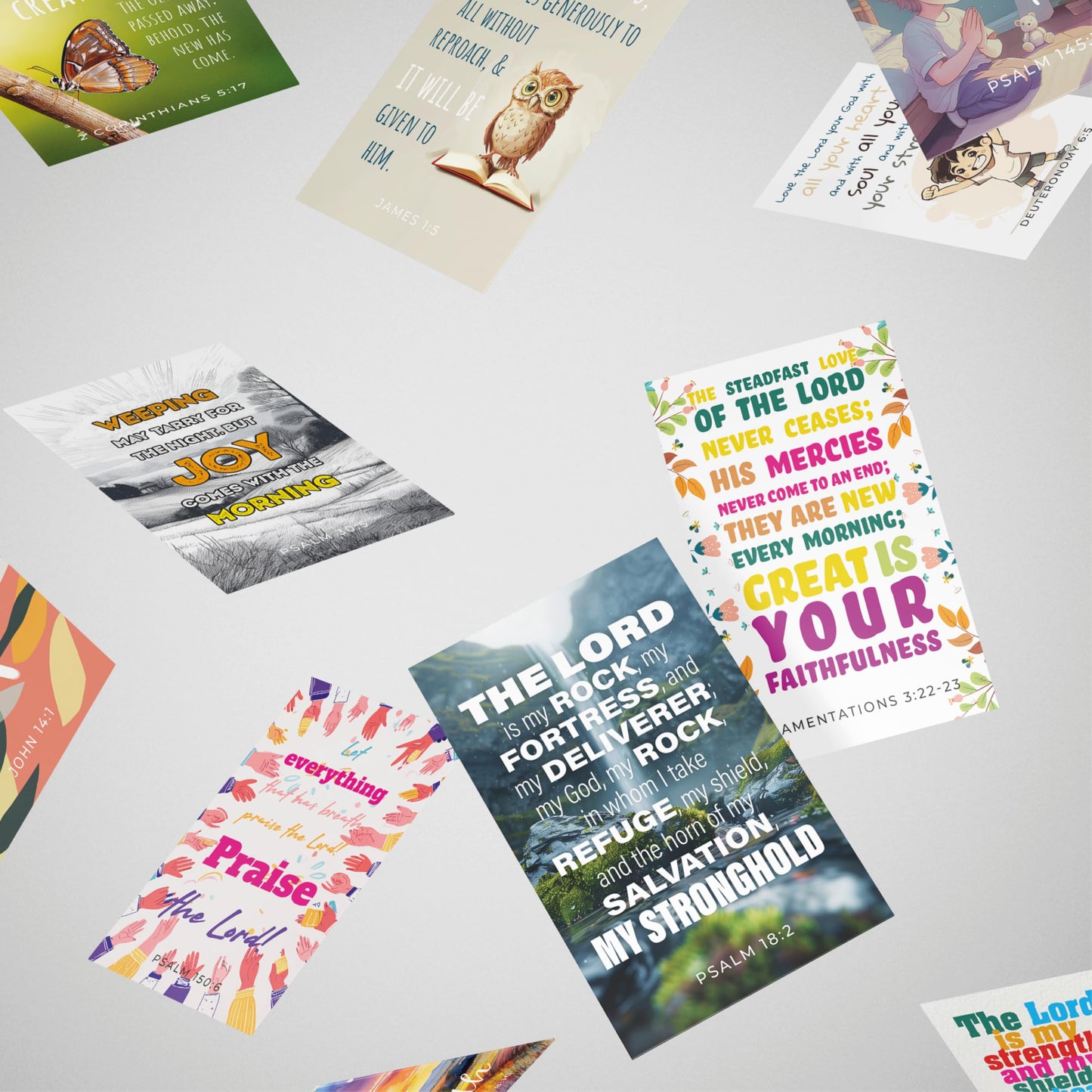 60 Mini Scripture Cards with Assorted Bible Verses