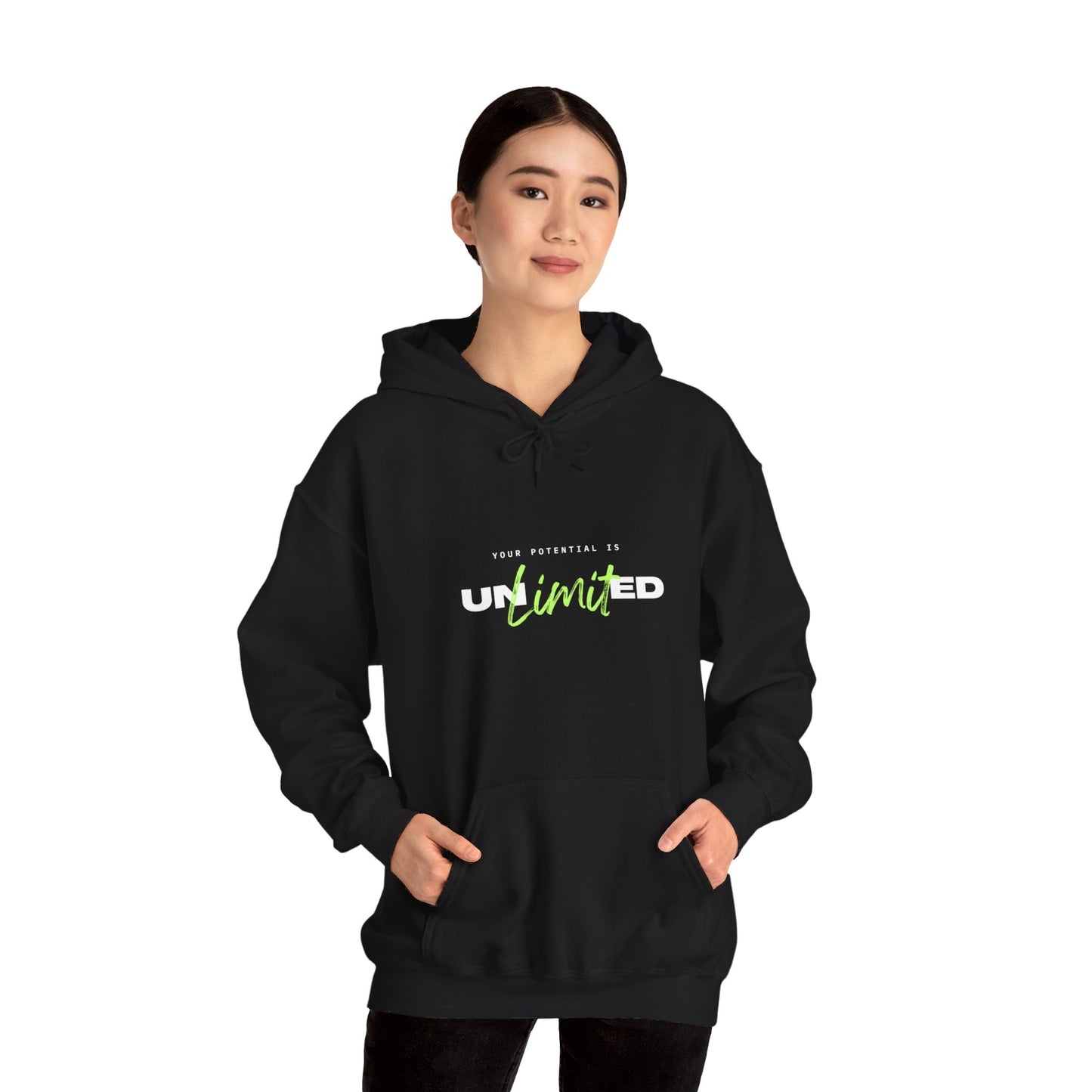Unlimited Hoodie (White and Green Print)