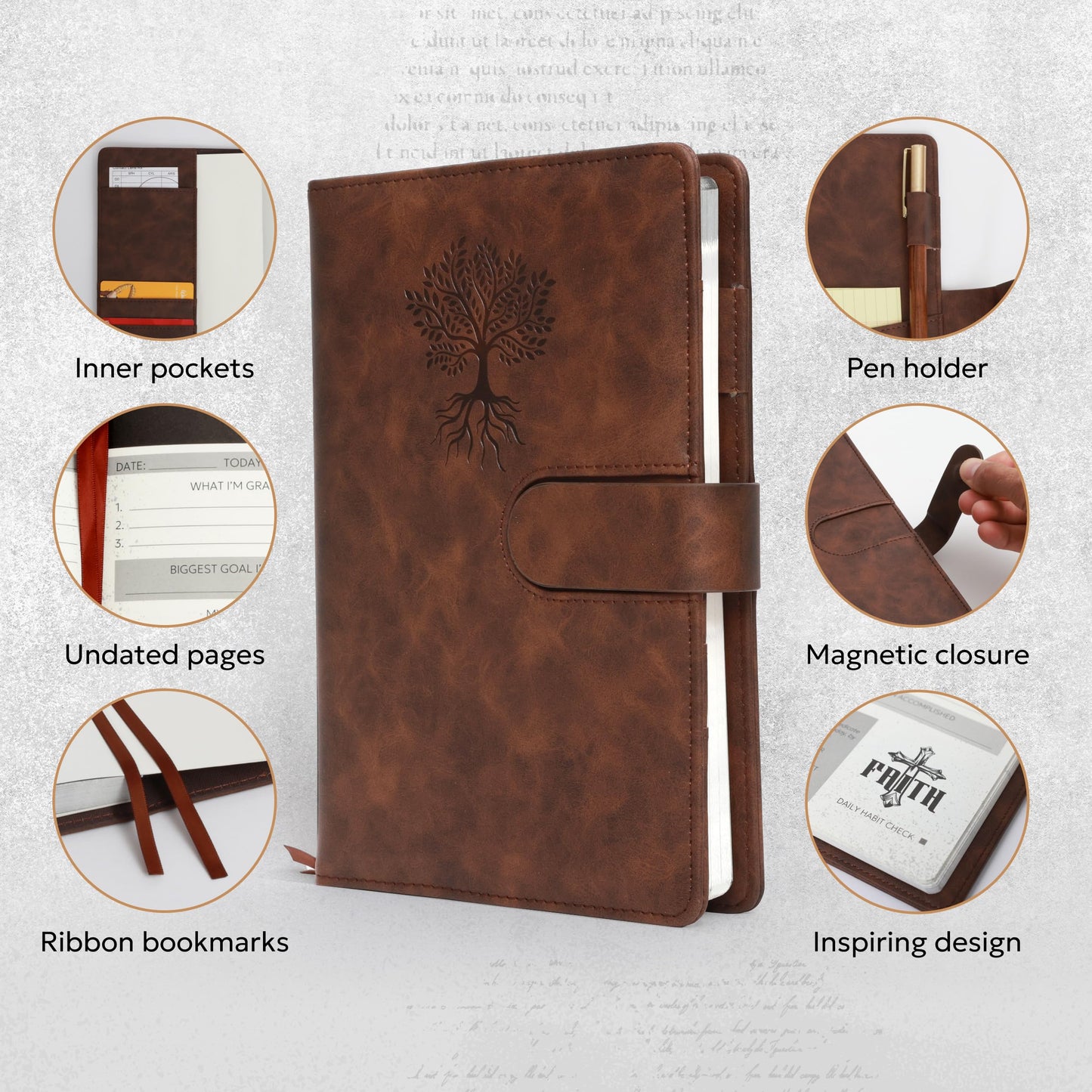 Leather Christian Bible Prayer Journal For Men