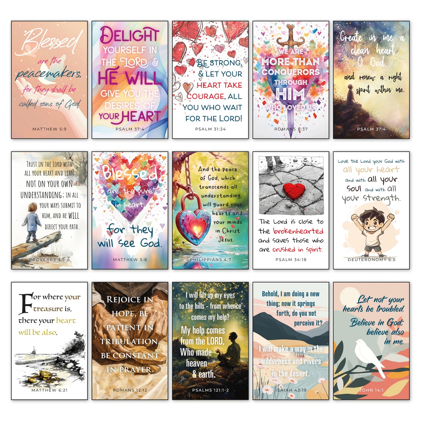 60 Mini Scripture Cards with Assorted Bible Verses