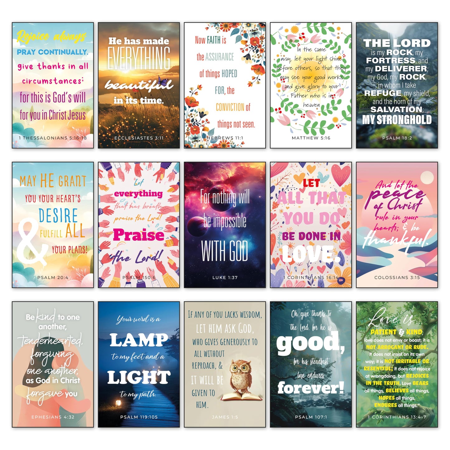 60 Mini Scripture Cards with Assorted Bible Verses