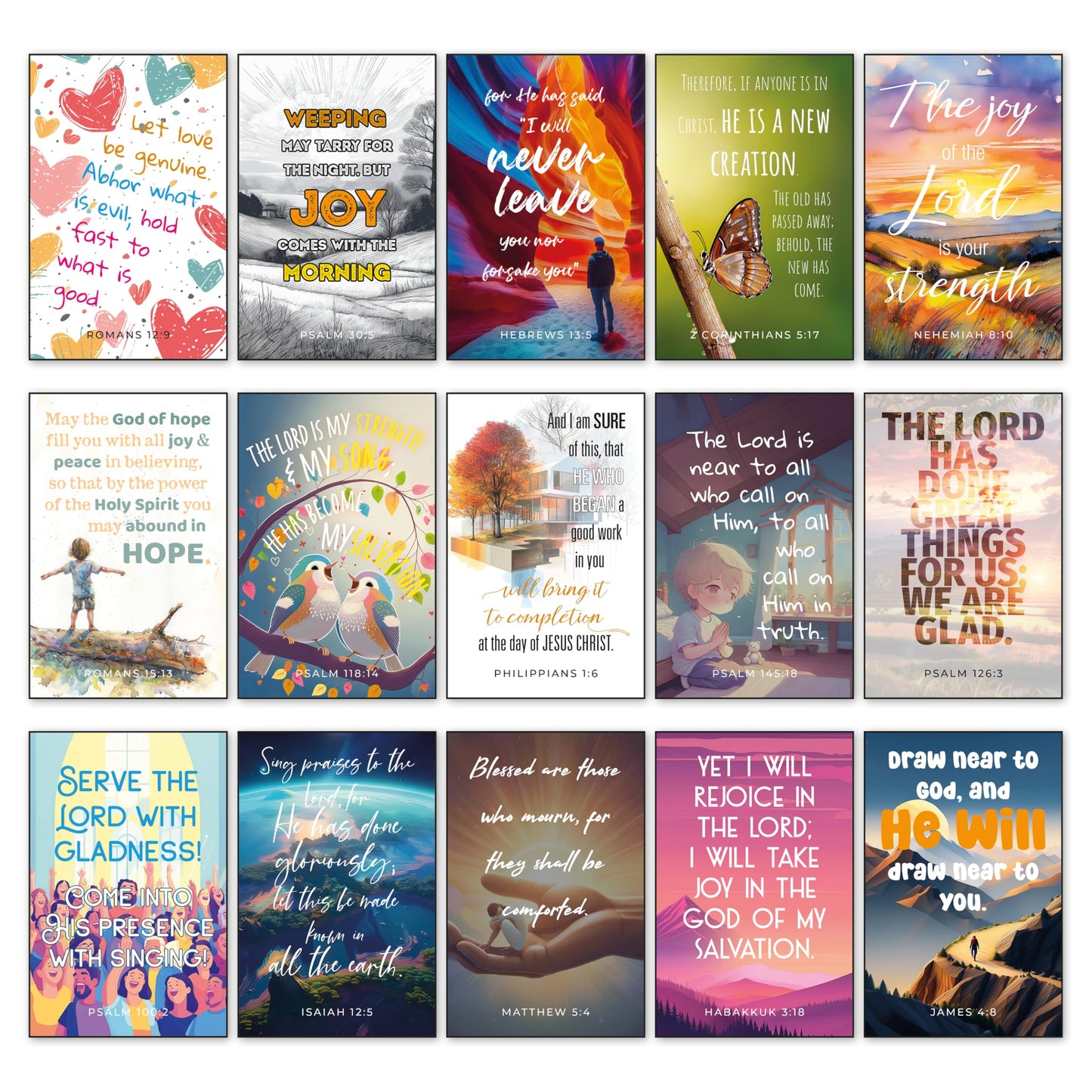 60 Mini Scripture Cards with Assorted Bible Verses