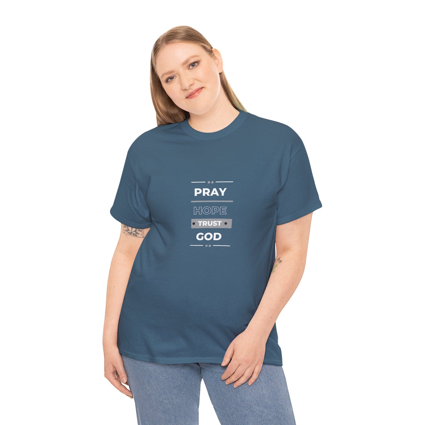 Pray Hope T-shirt (White and Grey Print)