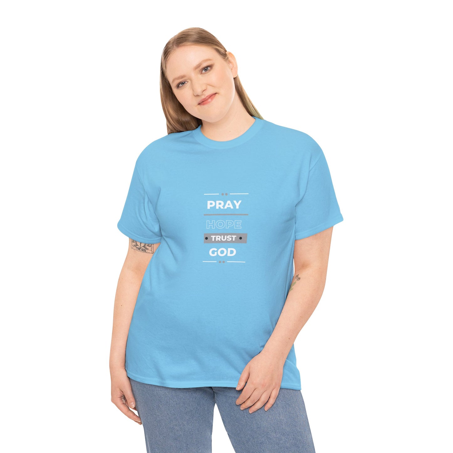 Pray Hope T-shirt (White and Grey Print)