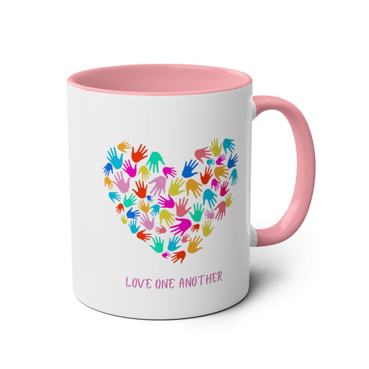 Love One Another Heart Two-Tone Mug