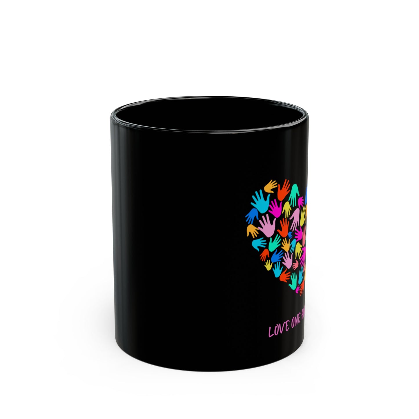 Love One Another Heart Mug Black