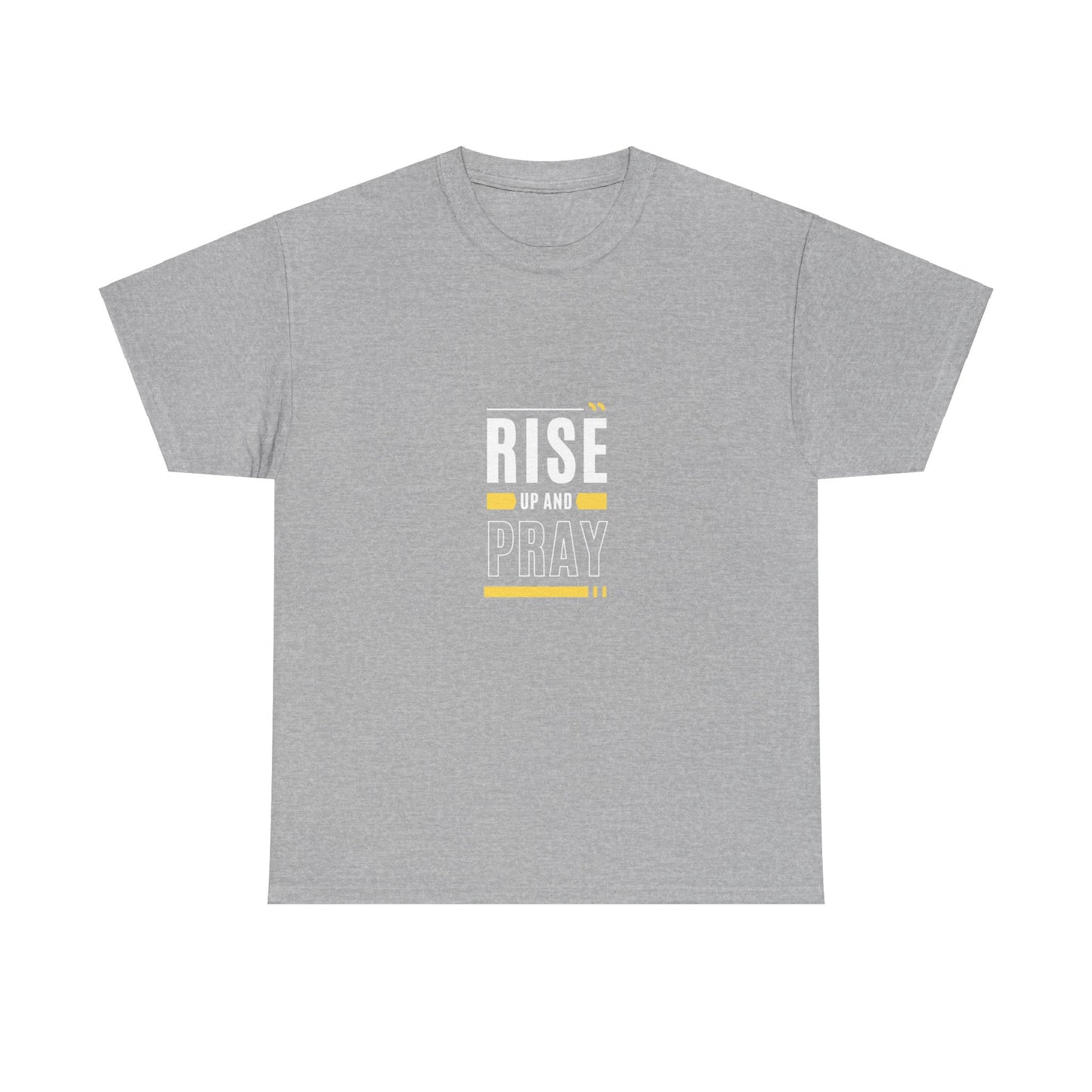 Rise and Pray T-shirt (White and Yellow Print)