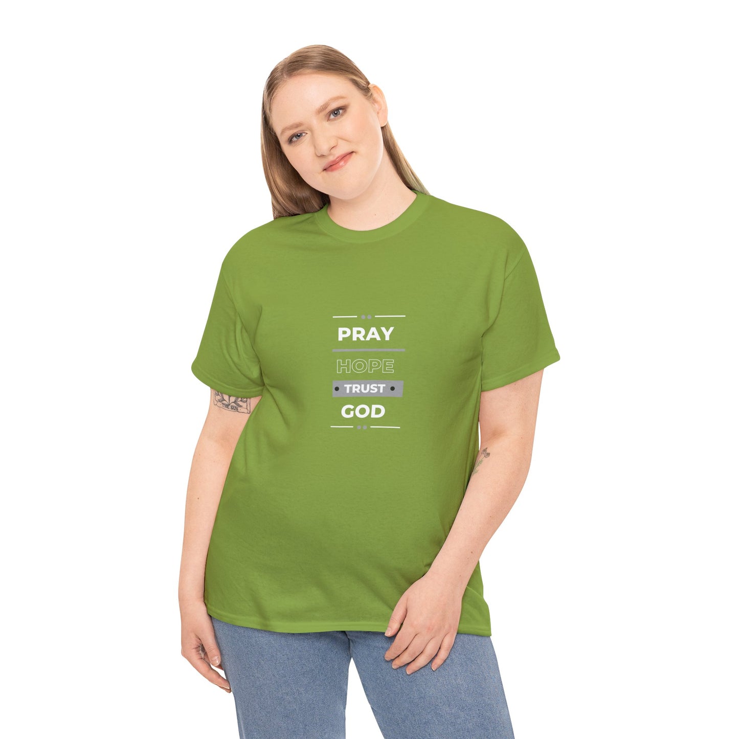 Pray Hope T-shirt (White and Grey Print)