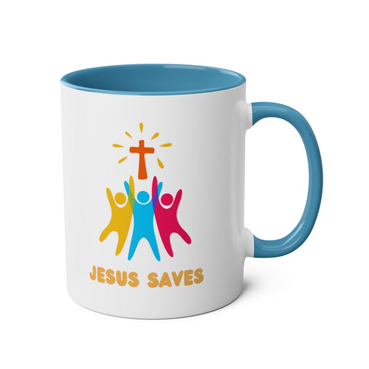 Jesus Saves Two-Tone Mug