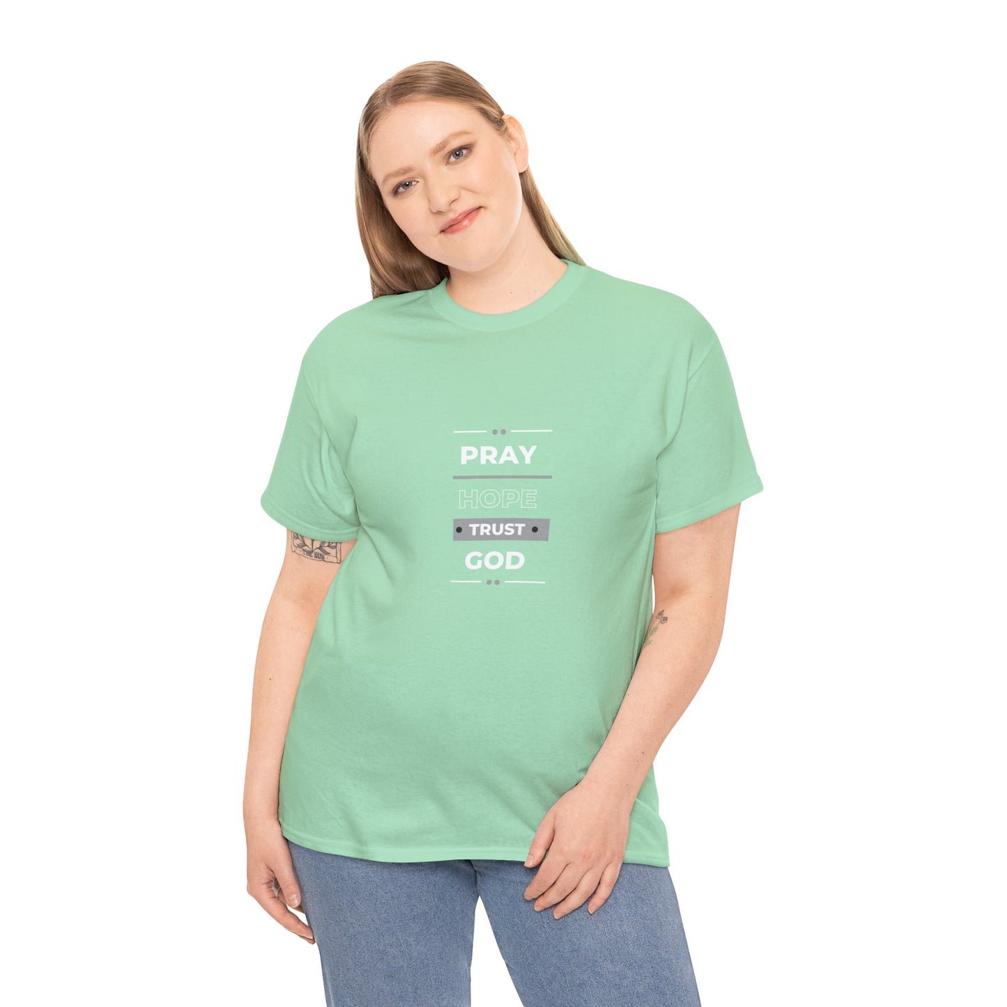 Pray Hope T-shirt (White and Grey Print)