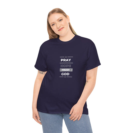 Pray Hope T-shirt (White and Grey Print)