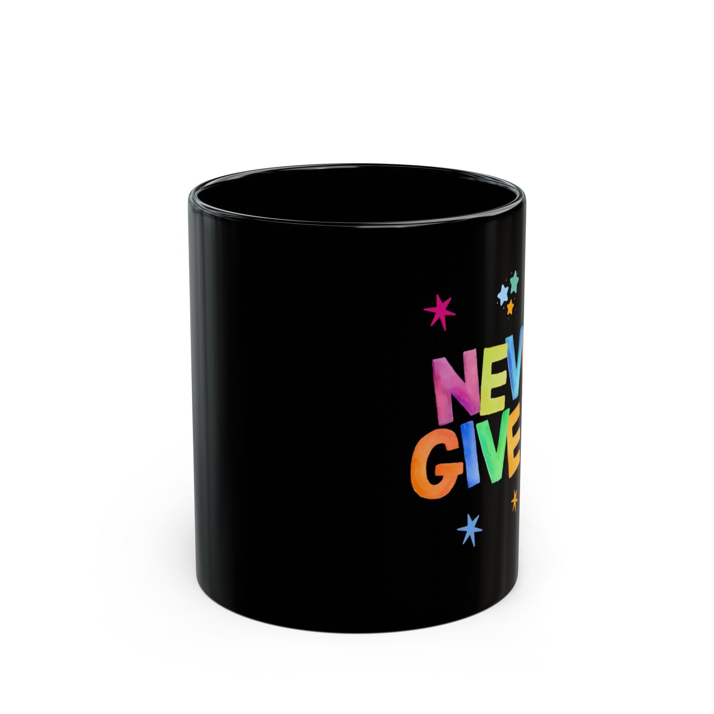 Never Give Up Mug Black