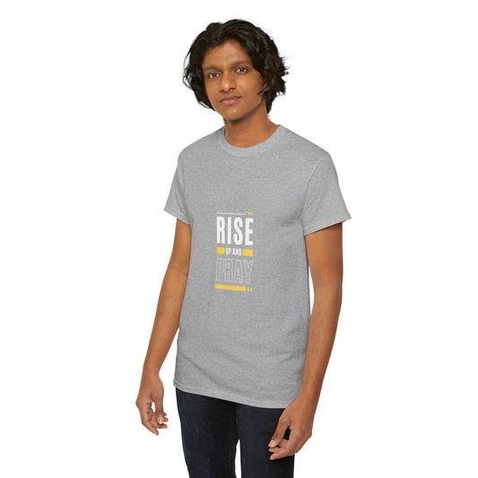 Rise and Pray T-shirt (White and Yellow Print)