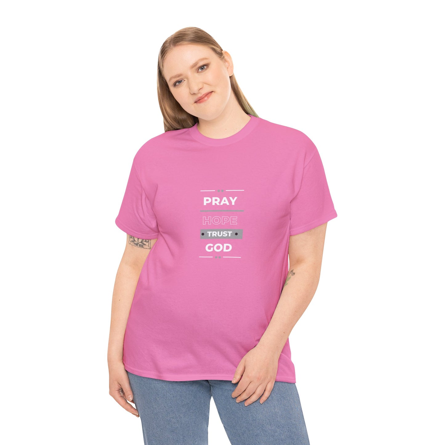Pray Hope T-shirt (White and Grey Print)