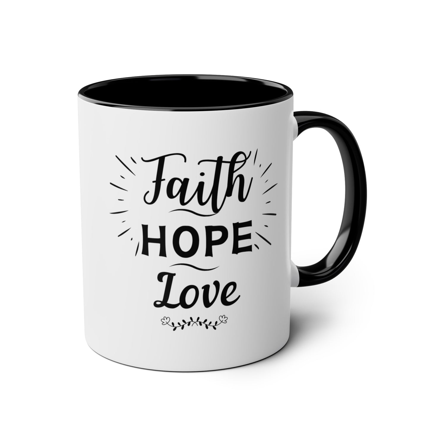 Faith Hope Love Two-Tone Mug