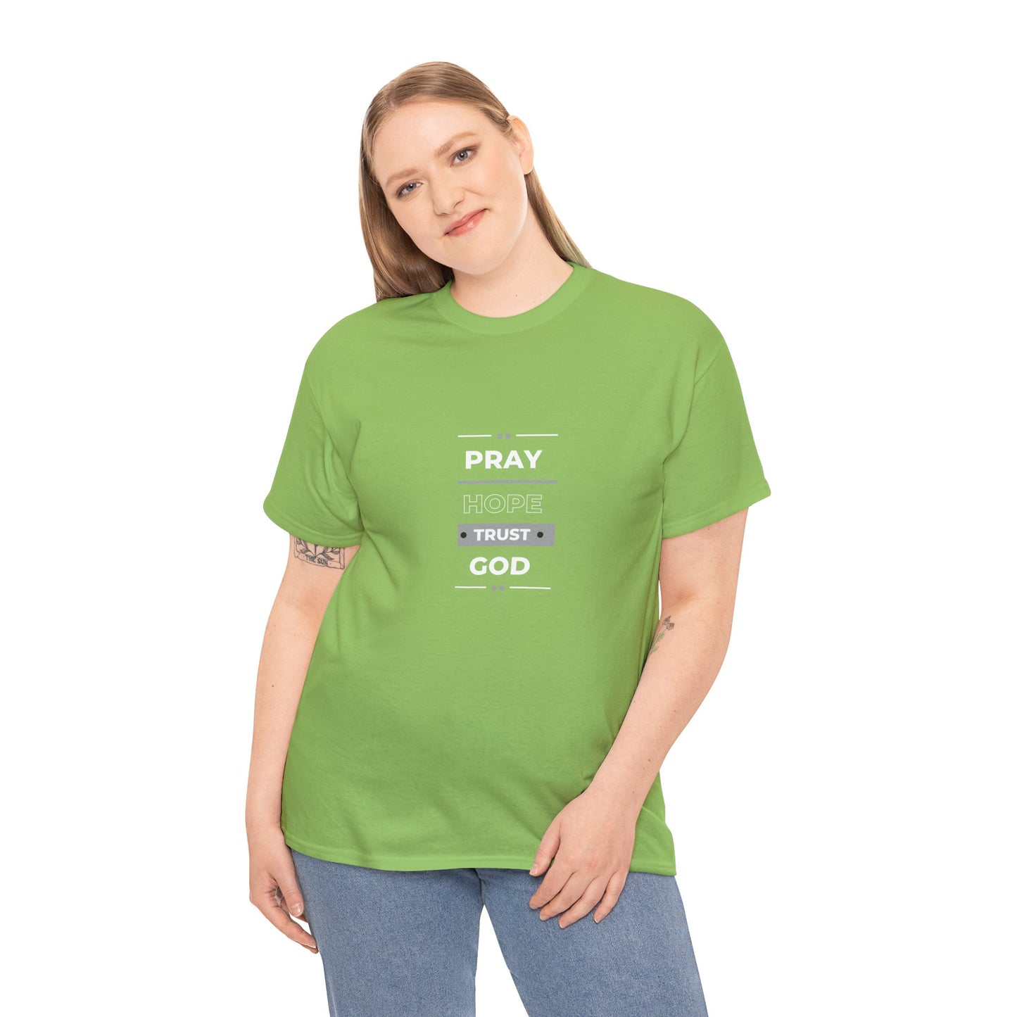 Pray Hope T-shirt (White and Grey Print)