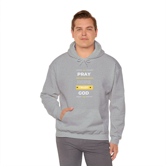 Pray Hope Hoodie (White and Yellow Print)