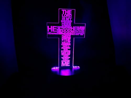 Christian Cross Acrylic LED Mood Changing Desk Lamp