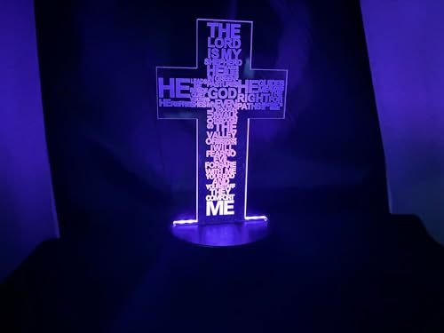 Christian Cross Acrylic LED Mood Changing Desk Lamp