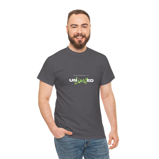 Unlimited T Shirt (White and Green Print)