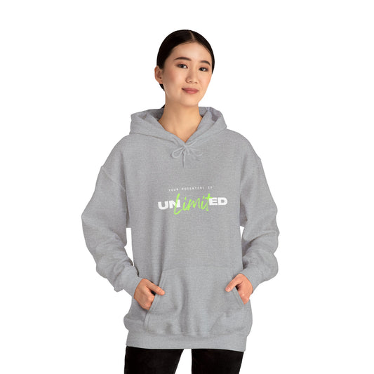 Unlimited Hoodie (White and Green Print)