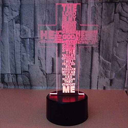 Christian Cross Acrylic LED Mood Changing Desk Lamp