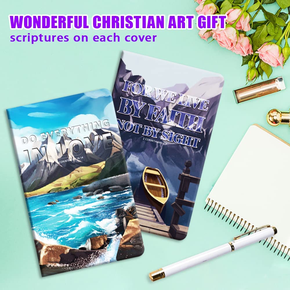 6 Pack Christian Notebooks with Bible Verse