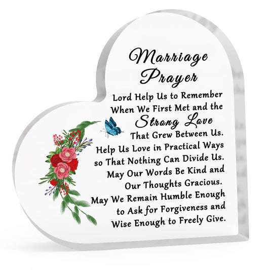 Christian Marriage Acrylic Heart-Shaped Plaque