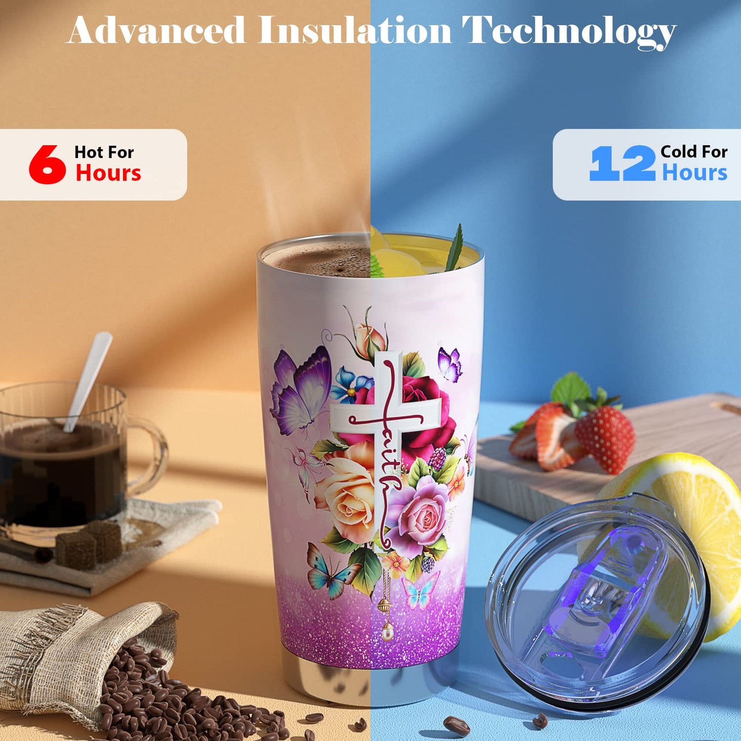 Insulated Wine Tumbler with Bible Verse