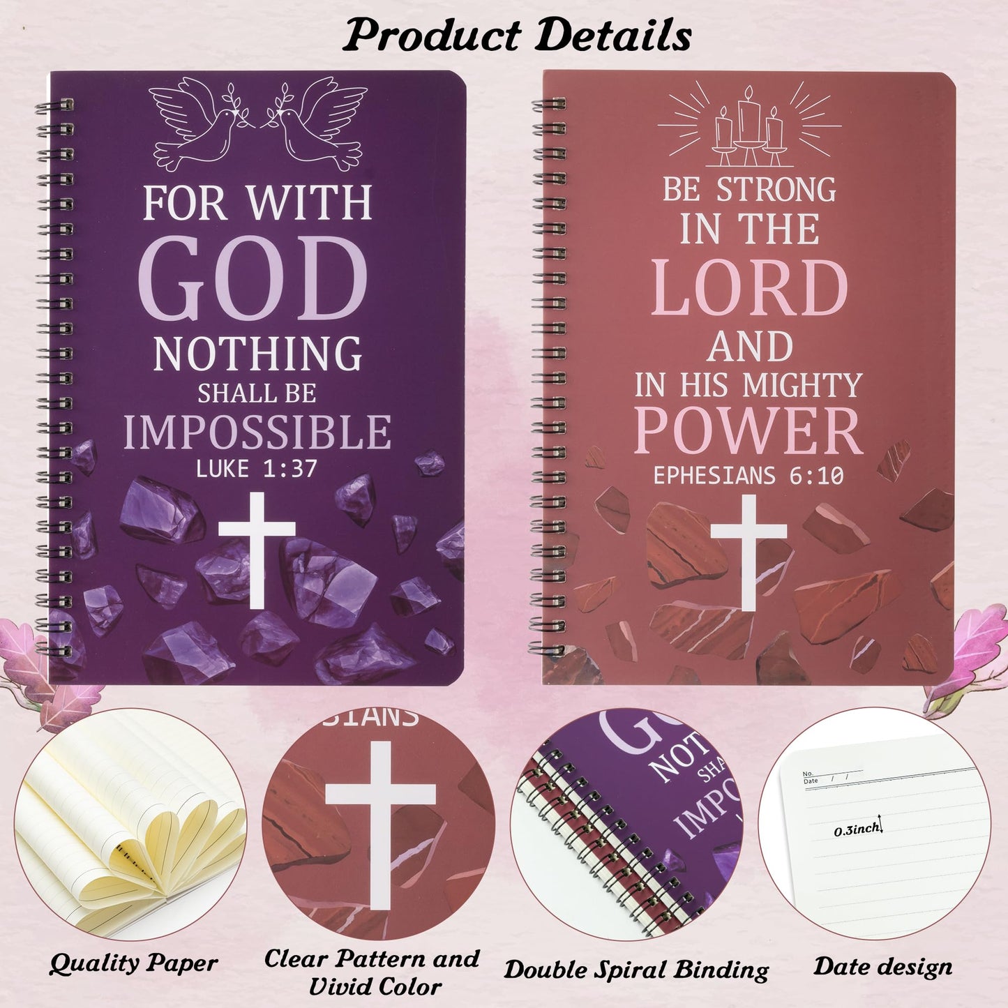 Christian Gift Cross Notebooks Set - 2 Pack