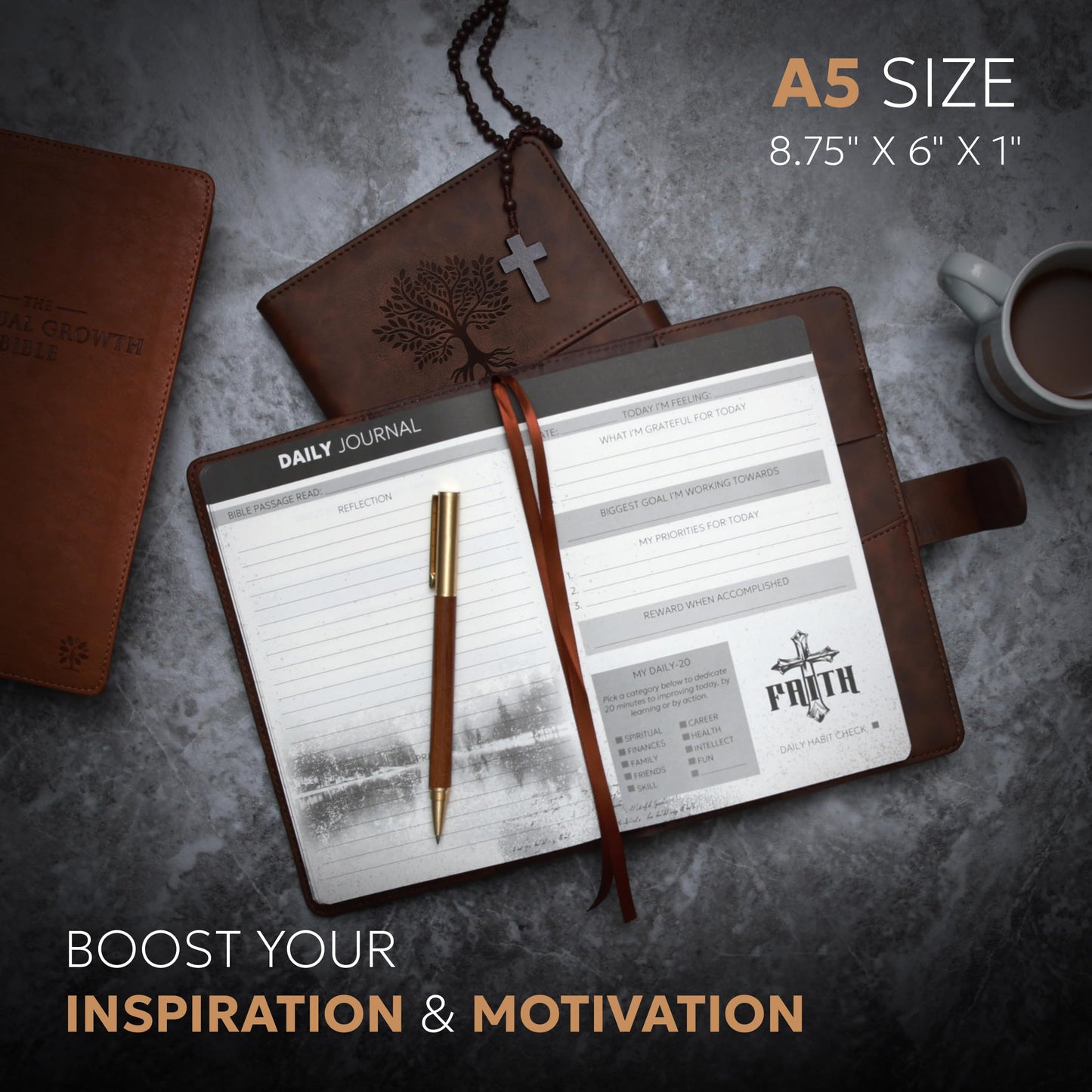 Leather Christian Bible Prayer Journal For Men