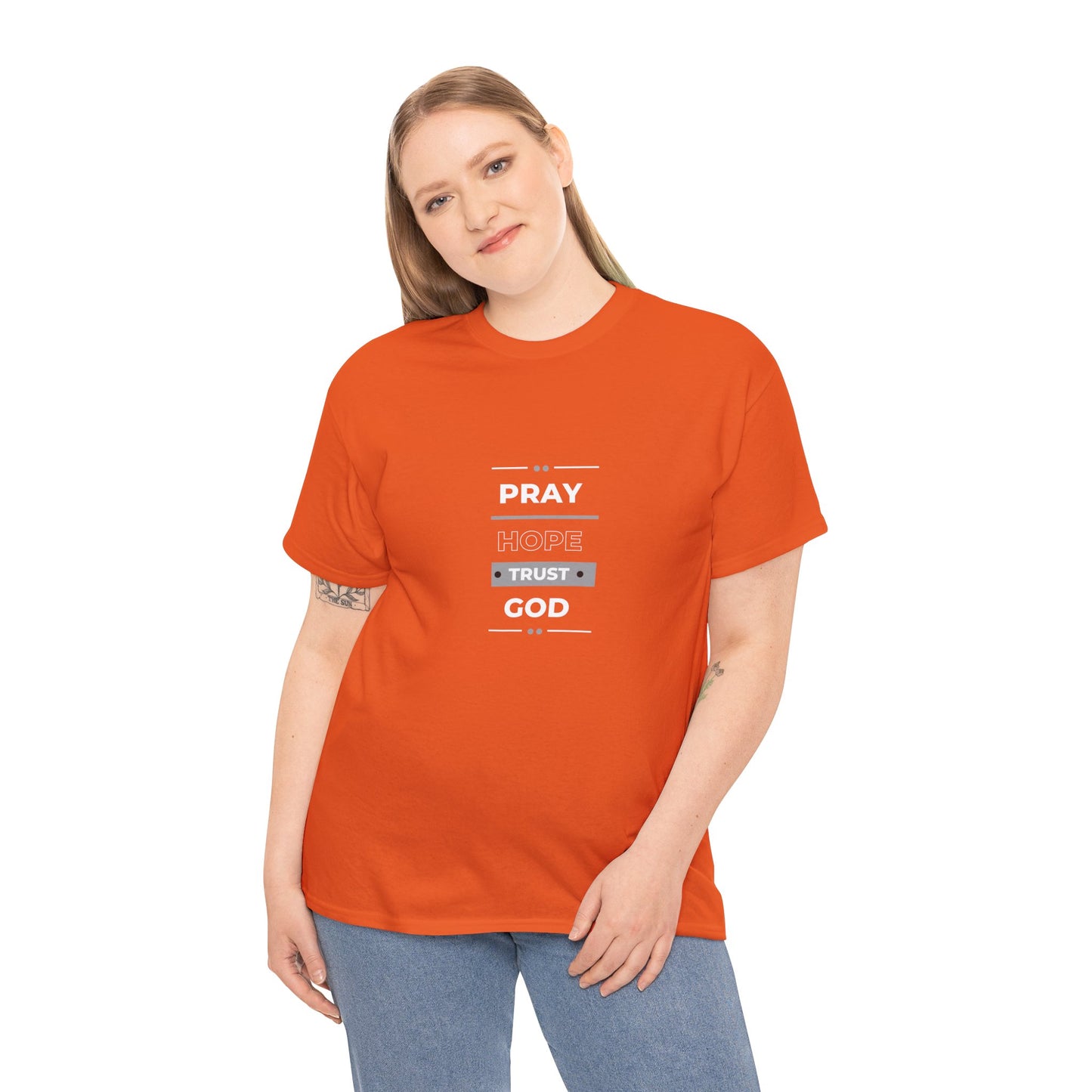 Pray Hope T-shirt (White and Grey Print)