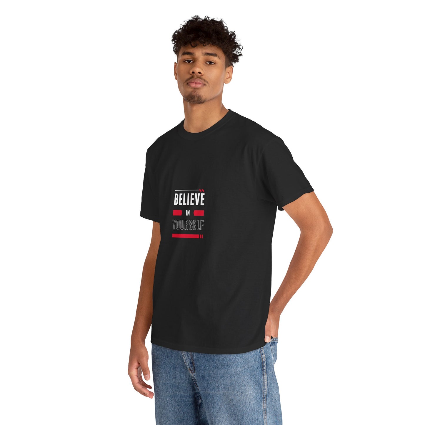 Believe in Yourself T-shirt (White and Red Print)