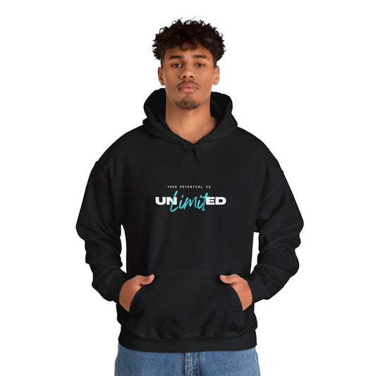 Unlimited Hoodie (White and Blue Print)