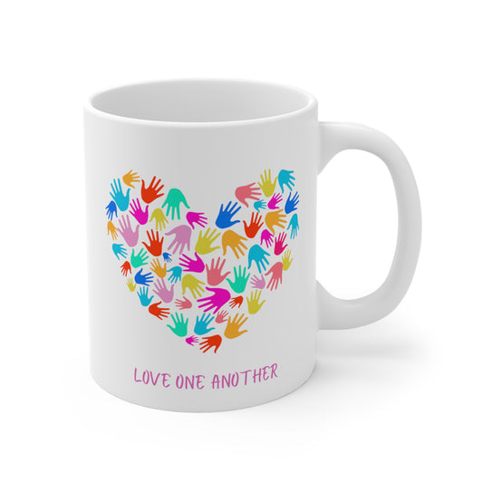 Love One Another Heart Mug