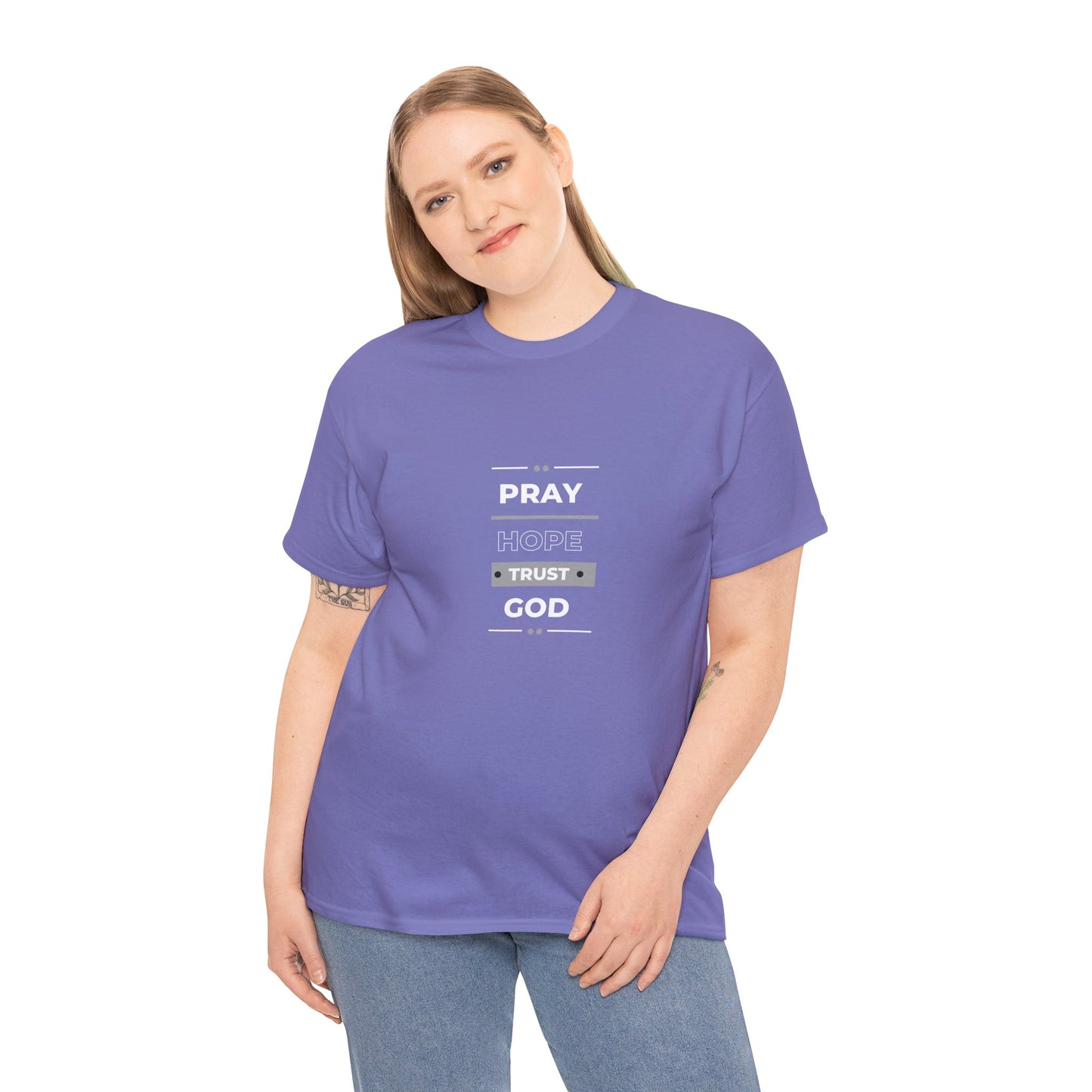 Pray Hope T-shirt (White and Grey Print)